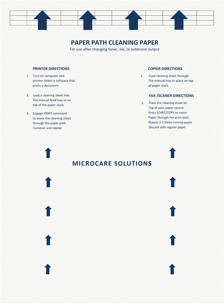 Laser & inkjet Printer Cleaning Sheet (8.5 x 11") 5 Sheets