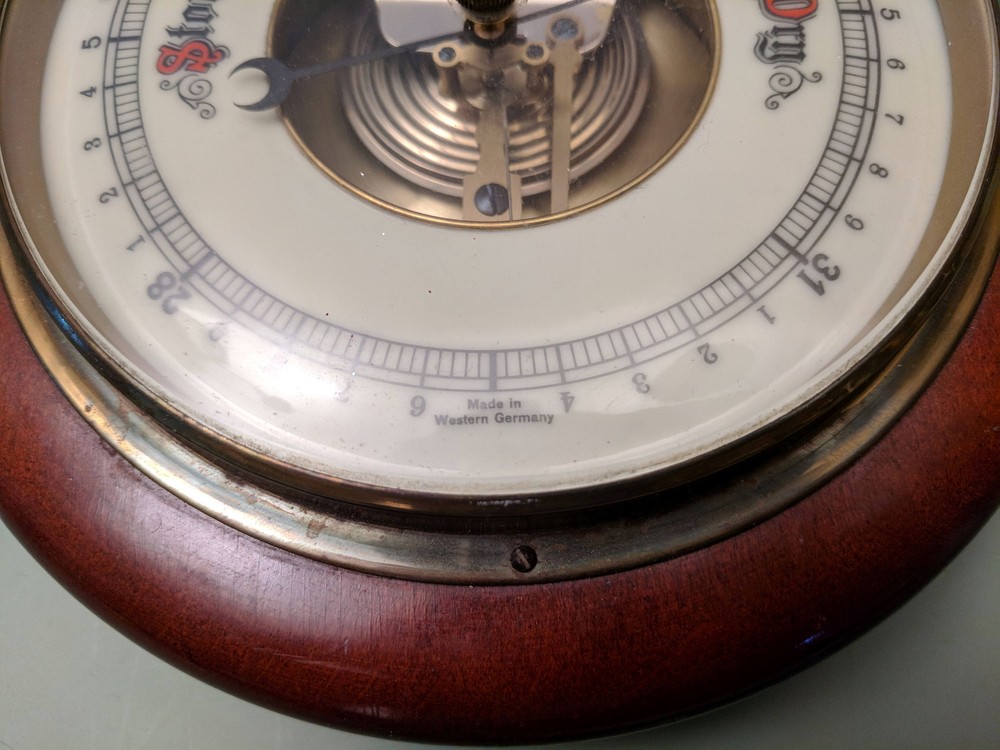 1950s German Barometer Porcelain Dial F*S