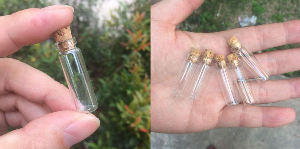 com 60 Pcs 2ml Mini Vials Clear Glass Bottles Jars Tall Tiny Jars with Corks Sto