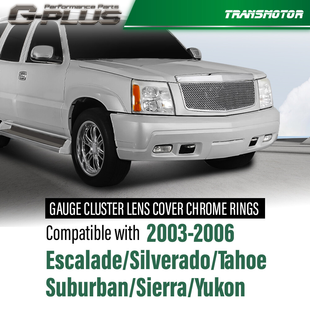 Gauge Cluster Lens Cover Chrome Rings for 2003 04 05 06 GM Trucks SUVs Escalade