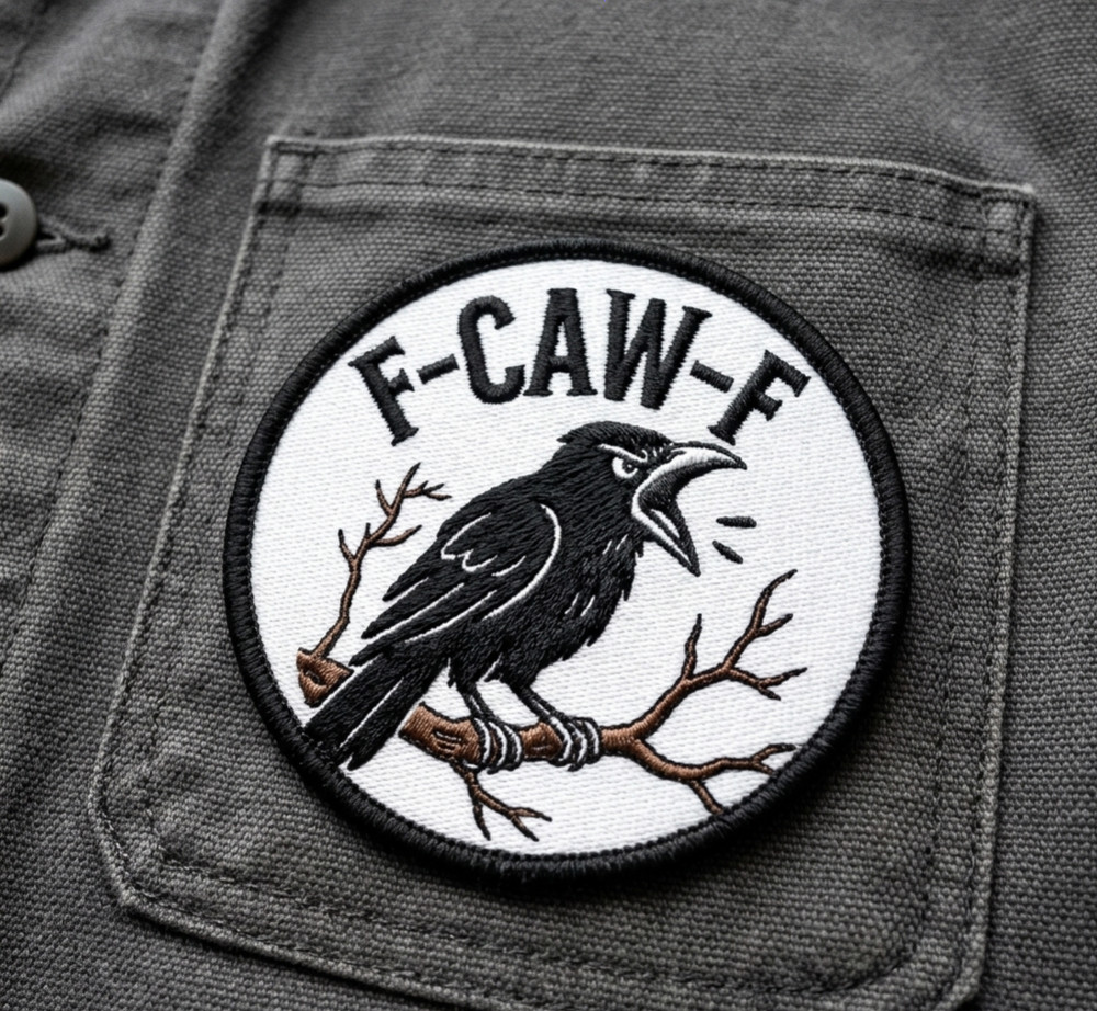 F-CAW-E Crow Embroidered Patch Iron-On Funny Raven Pun Badge