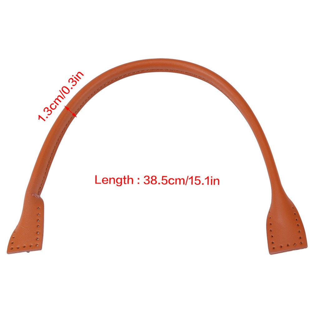 Brown 2X Genuine Leather Bag Straps Handle For Hand Accessories Thread