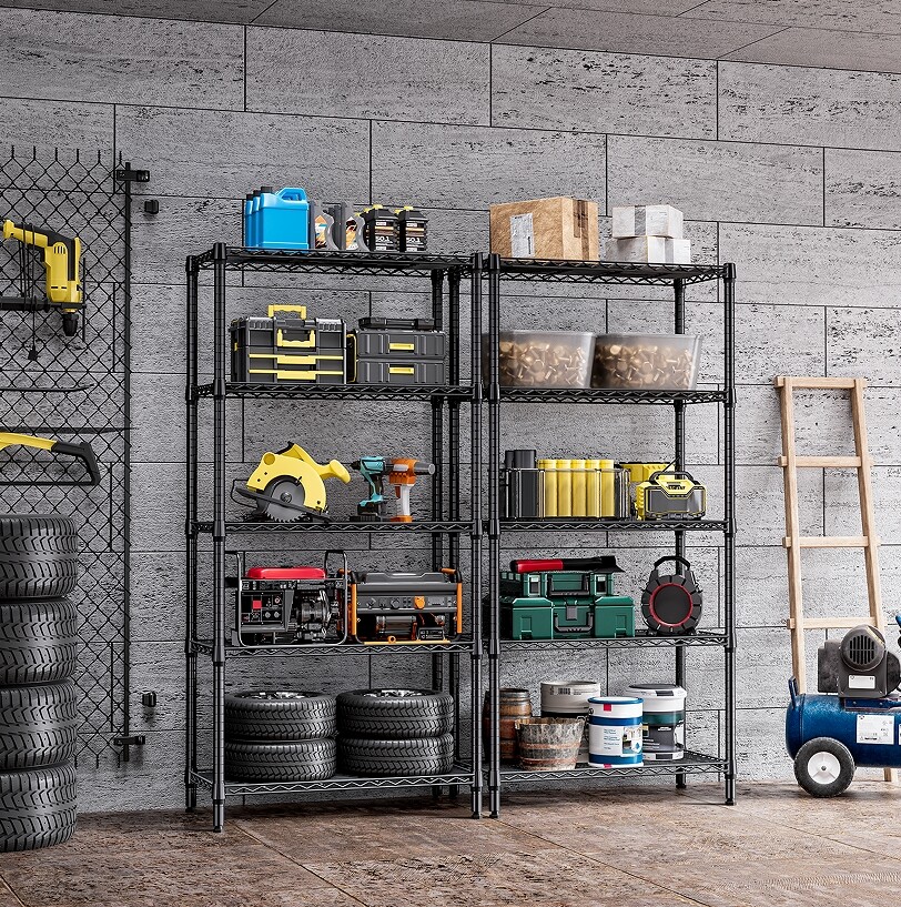 5 Tier Adjustable Wire Shelves Metal Shelf Storage Kitchen Rack 15.7x33.5x68.5"