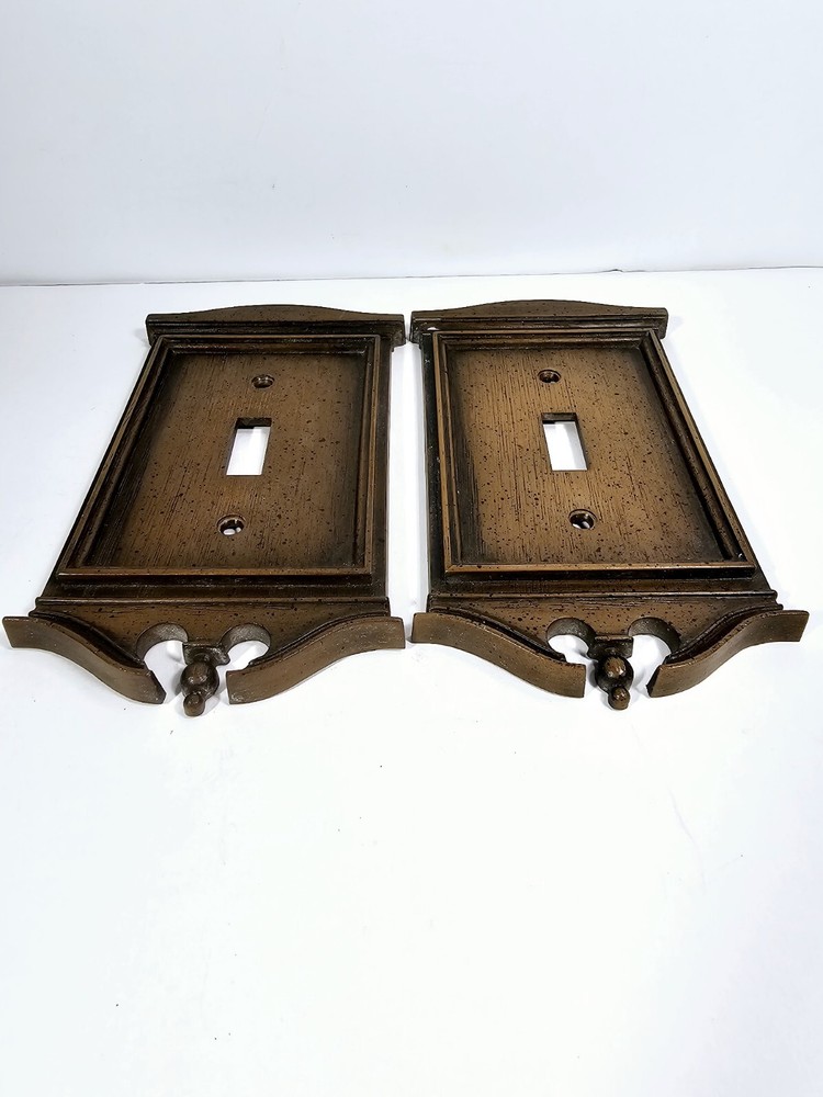 Vintage General Electric Colonial Wood Brown Plastic Single Toggle Light Switch