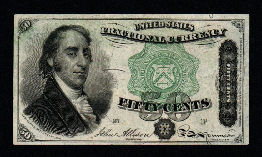 4th Issue DEXTER BEAUTIFUL AU+/UNC 1869-75 50c Fractional Currency!