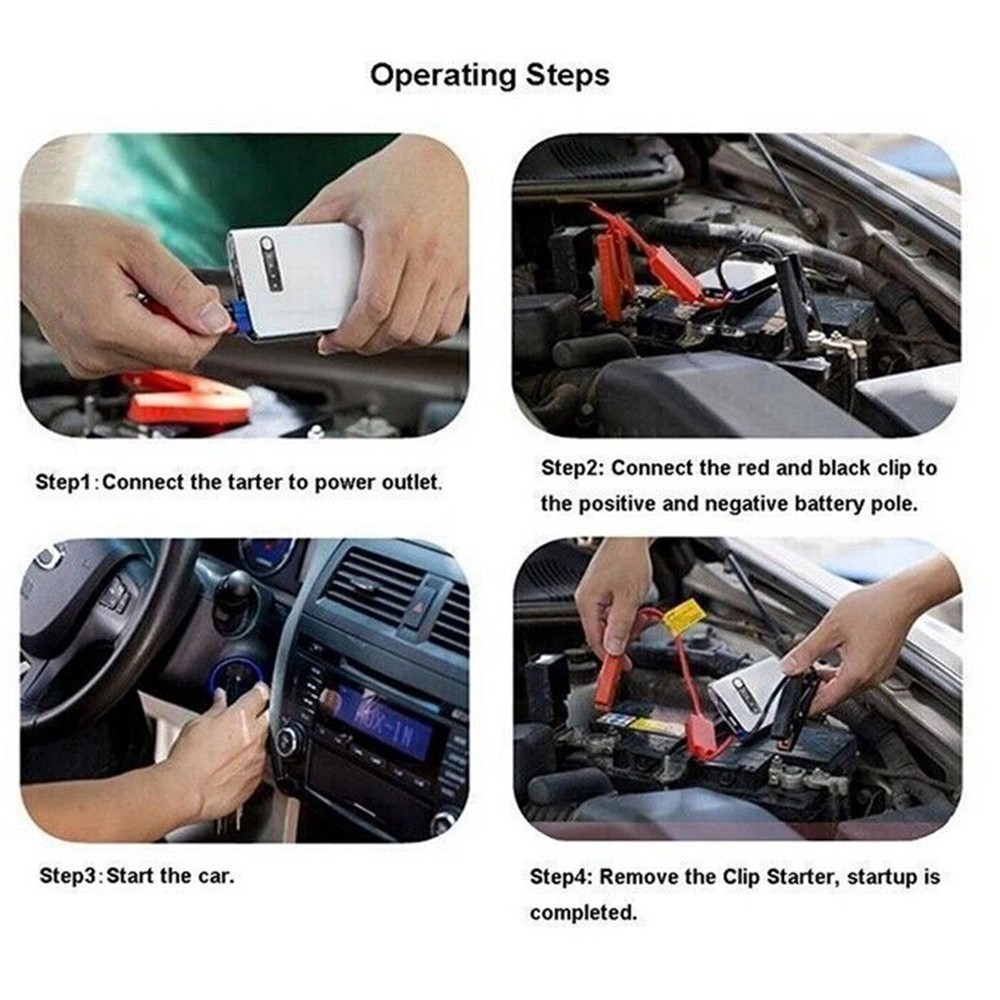 Quality Car Jump Starter Clip Cable Reliable Battery Boost 12V