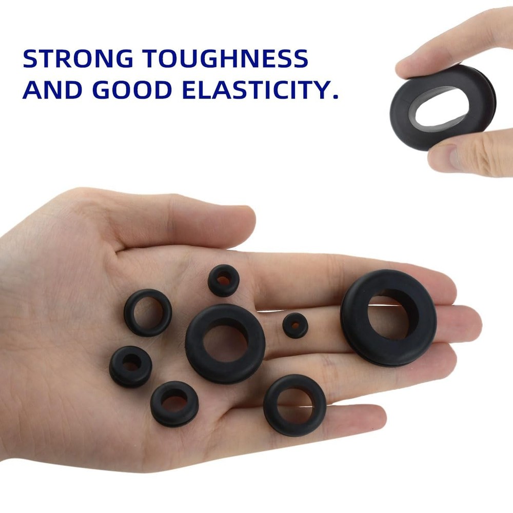 180 Pcs Assorted Rubber Grommet Kit Assortment Sizes 7/8"...
