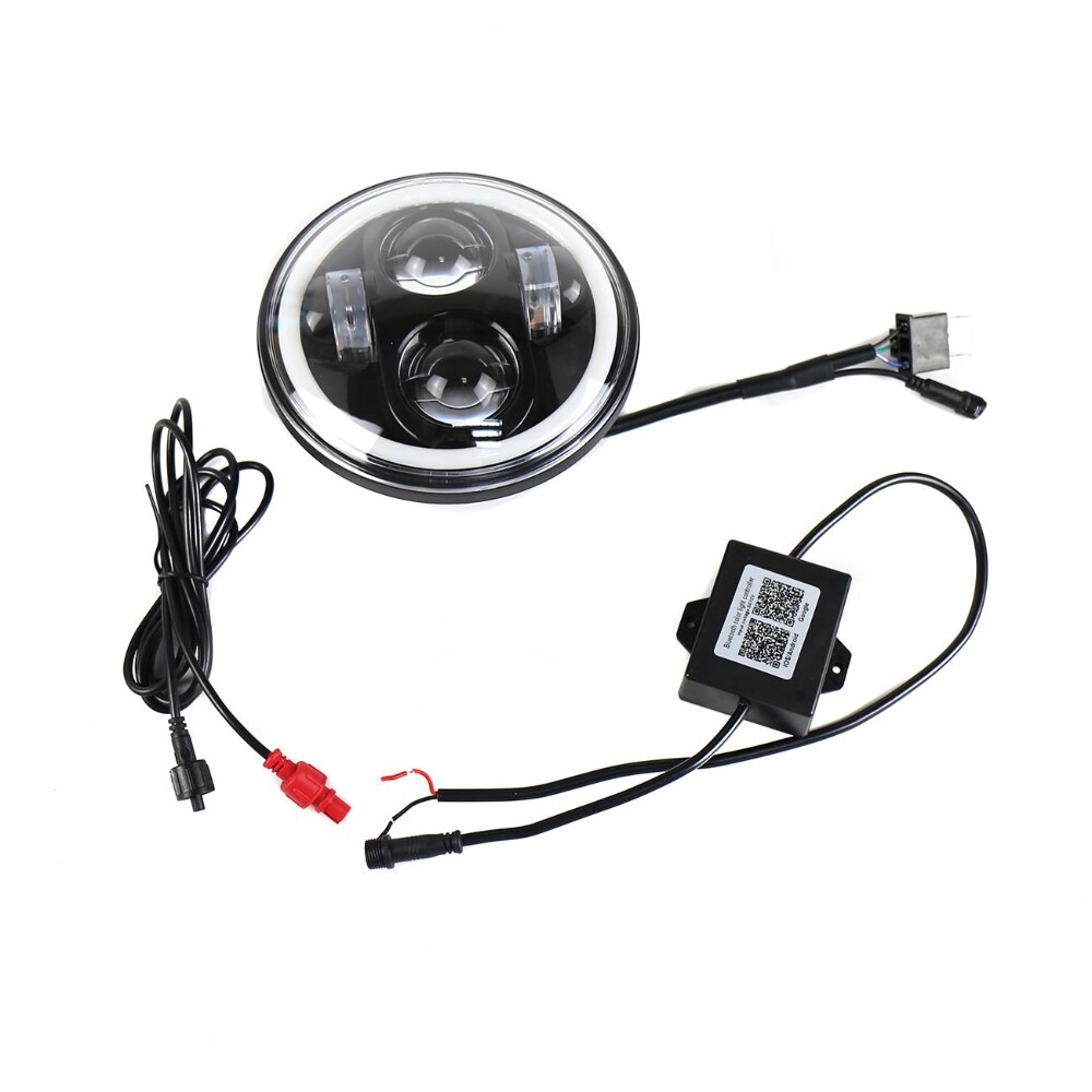 4PC 5 3/4" 5.75" Projector RGB Round LED Headlights Hi/Lo Sealed Beam Lamp Bulbs