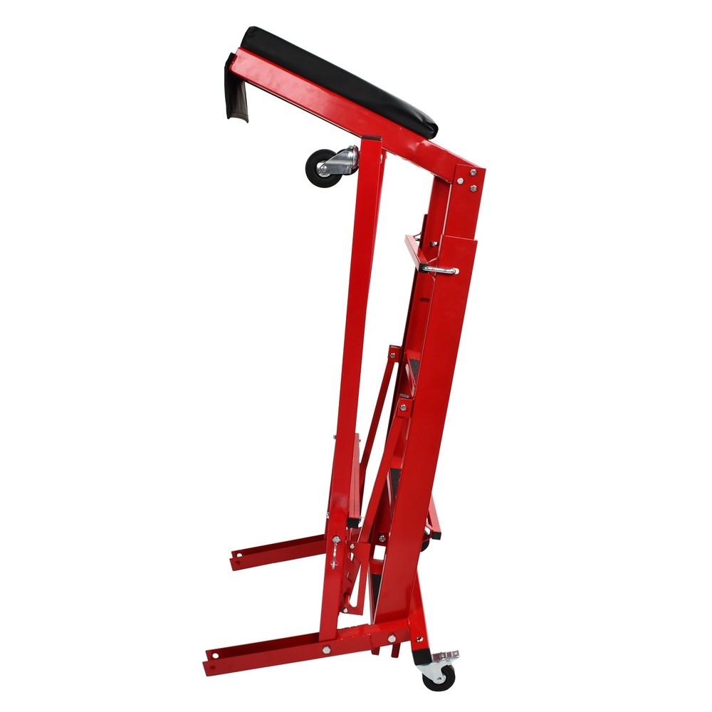 400Lbs Foldable Topside Creeper Adjustable Height 45-66" Movable Ladder w/Wheels