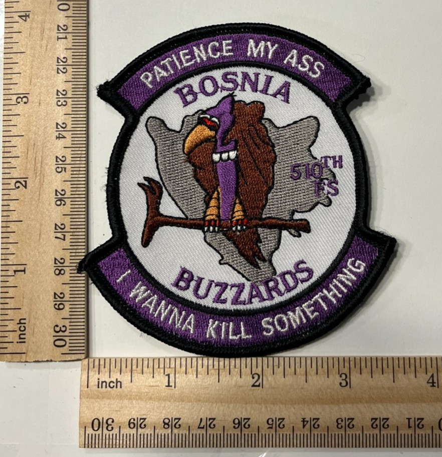 US AIR FORCE PATCH: 510th Fighter Squadron F-16 Buzzards Bosnia