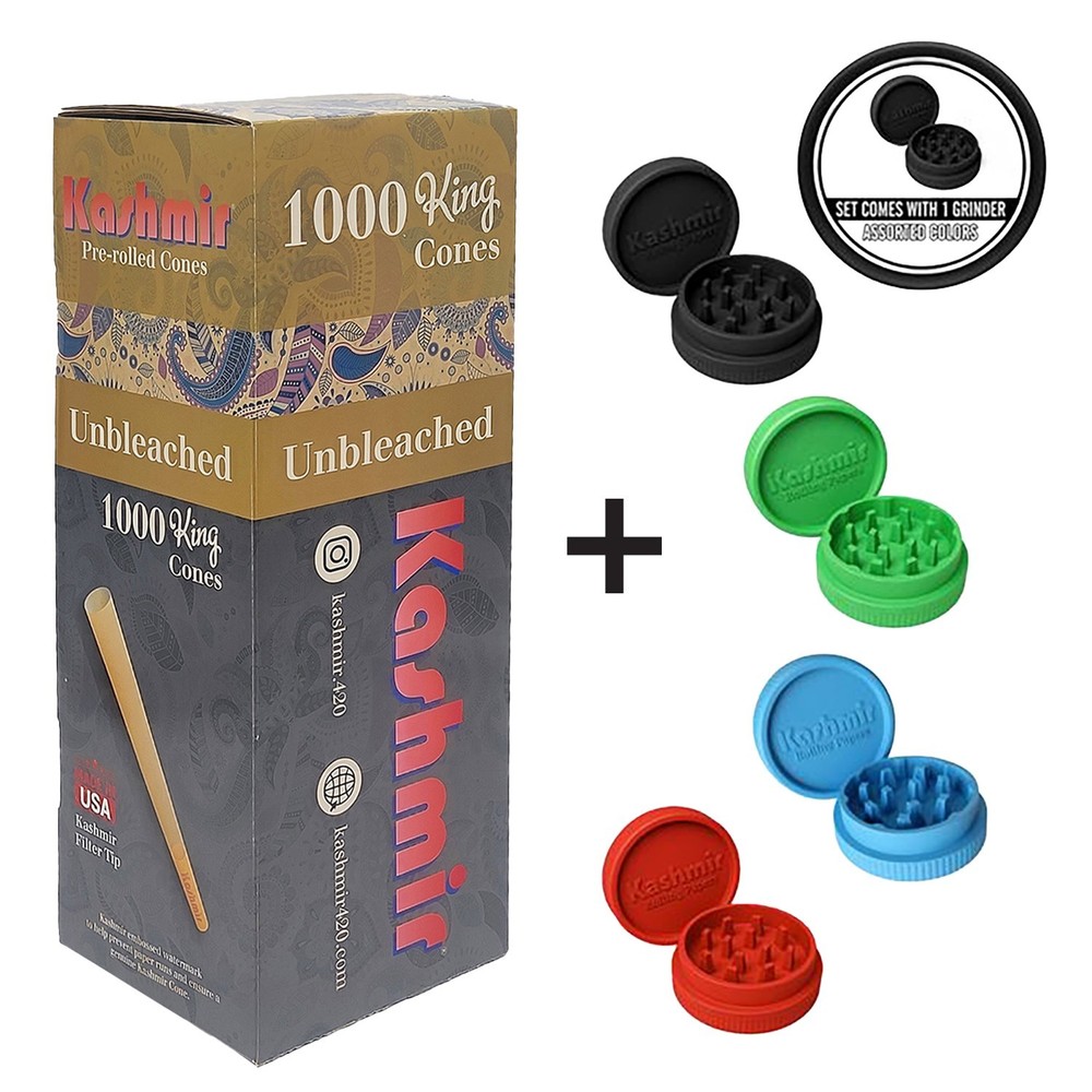 Unbleached Pre-Rolled Cones King Size Bulk Box Rolling Paper 1000 Pack -Kashmir