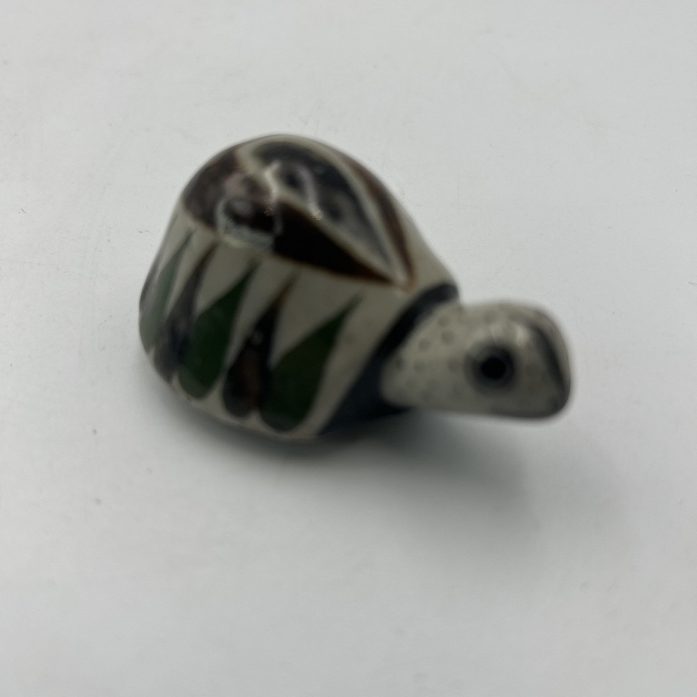 Turtle Figurine Tiny Miniature Ceramic Hand Painted Unmarked Flowered Shell Fig