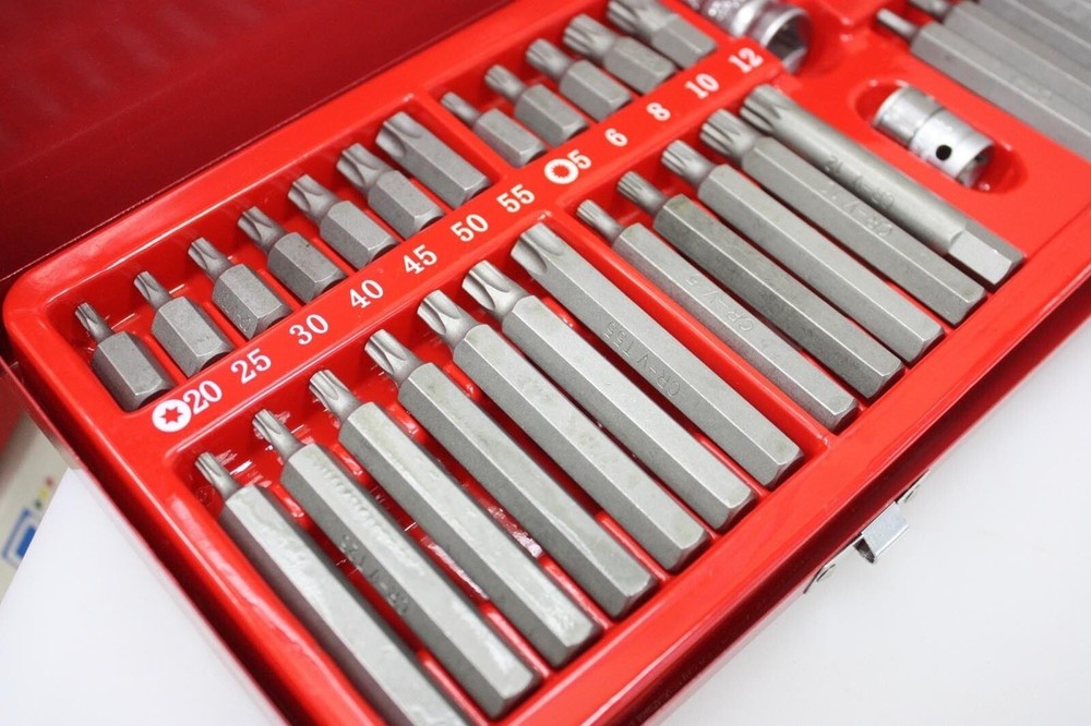 54 pcs Tamper Proof Star Hex Spline Drive Socket Star Bit Impact Bits Set