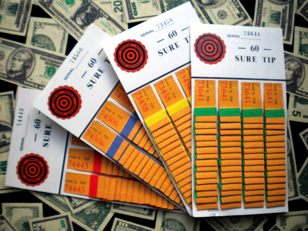 ( 1 Each ) ~ 60 SURE TIP BOARD {01 to 60} Fund-Raiser Raffle Pull Tab Jar Ticket