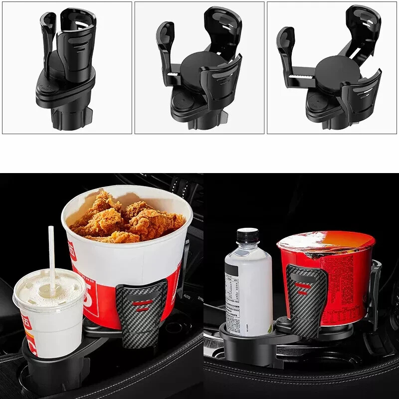 2 in 1 Expander Adapter Multifunctional Car Drink Holder Adapter with Adjustable