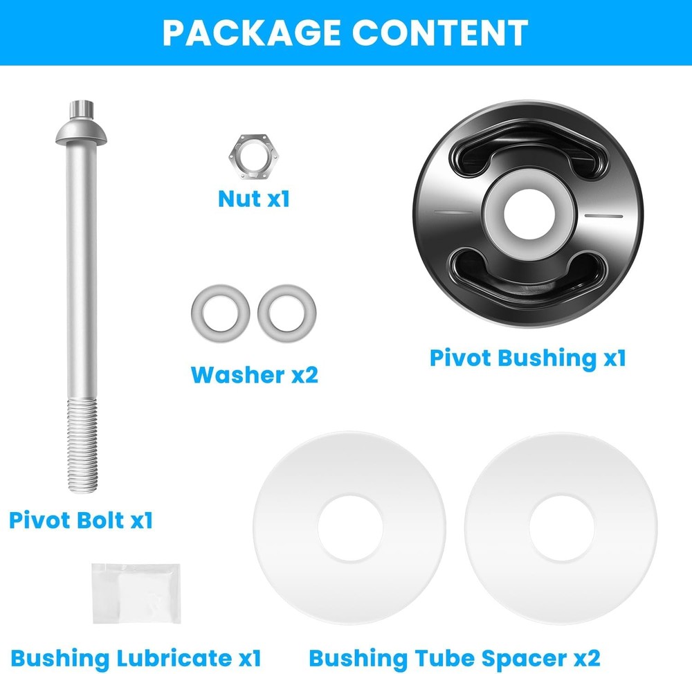 Replace for Hendrickson S-24691 S-21166 Quick Align Pivot Bolt Bushing Kit