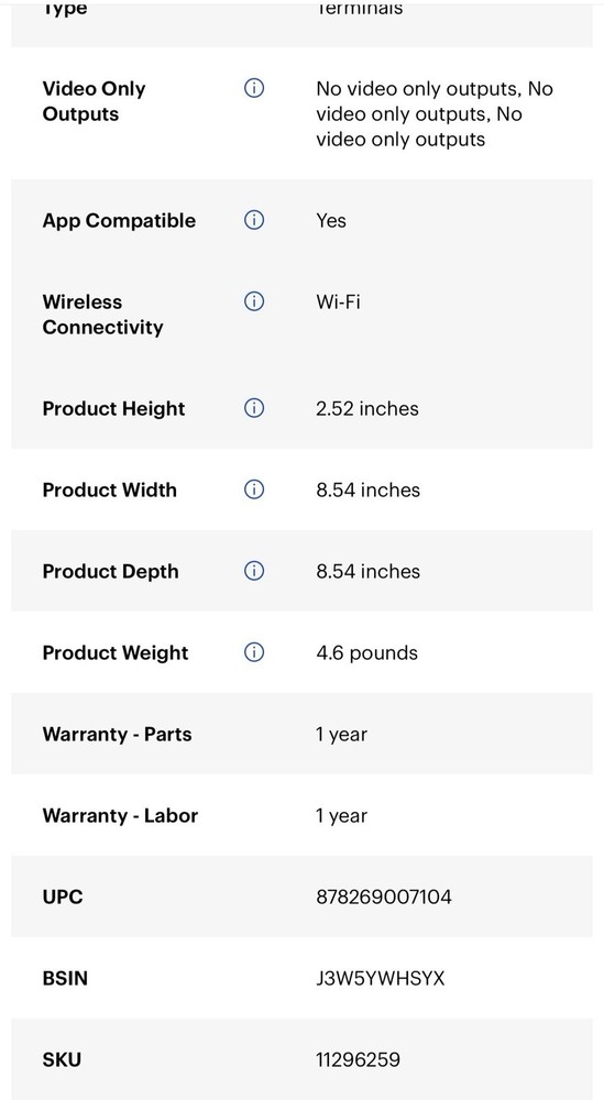 NIB SONOS AMPG1US1BLK