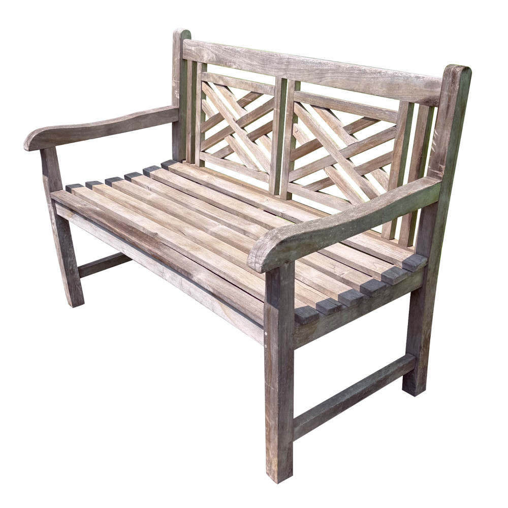 Chippendale Style Teak Bench