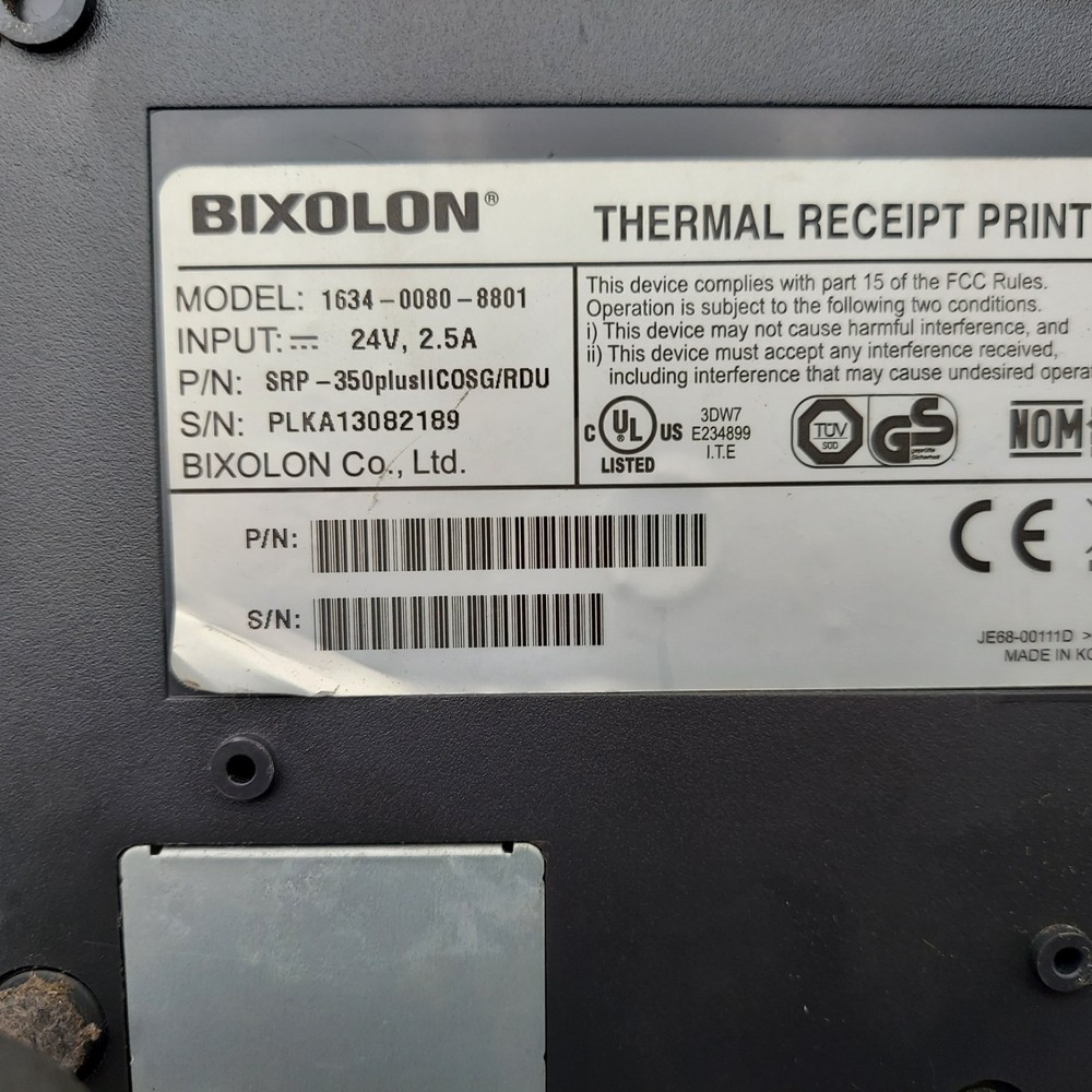 Bixolon 1634-0080-8801 Thermal Receipt Printer