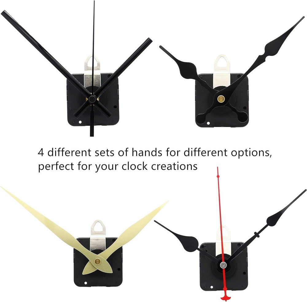 12888 Quartz DIY Wall Clock Movement 29/32thread length, Black Hands