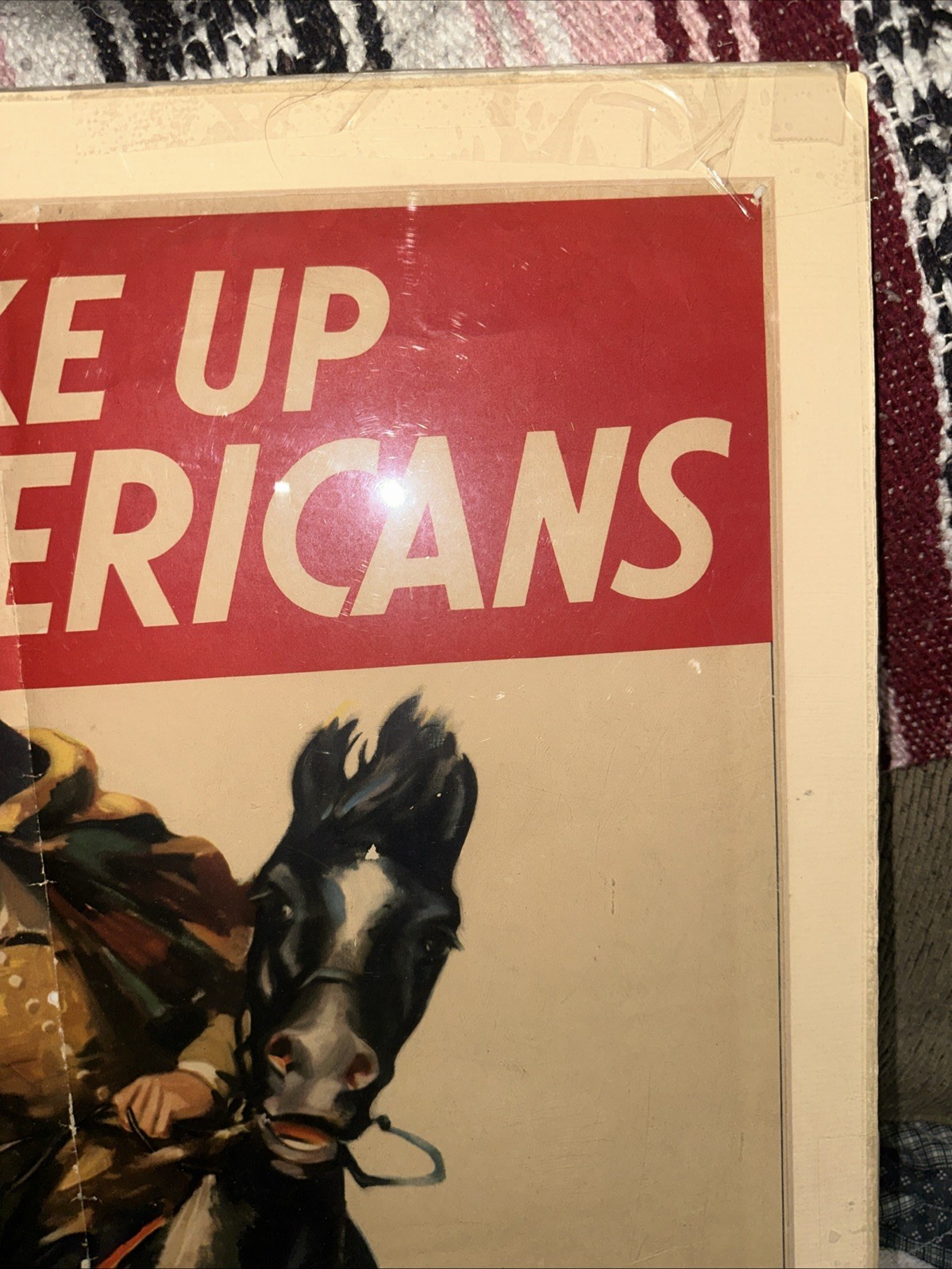 Antique N.R.A National Revival Act Poster Original Wake Up Americans