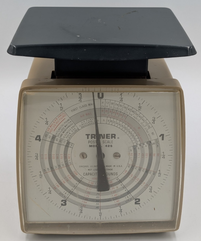 Vintage Triner Spring Loaded Postal Scale Model 425 Working Condition