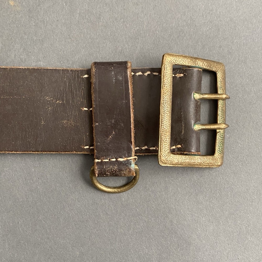 WWII Military US Army And Air Corps Sam Browne Dk Brown Leather Belt