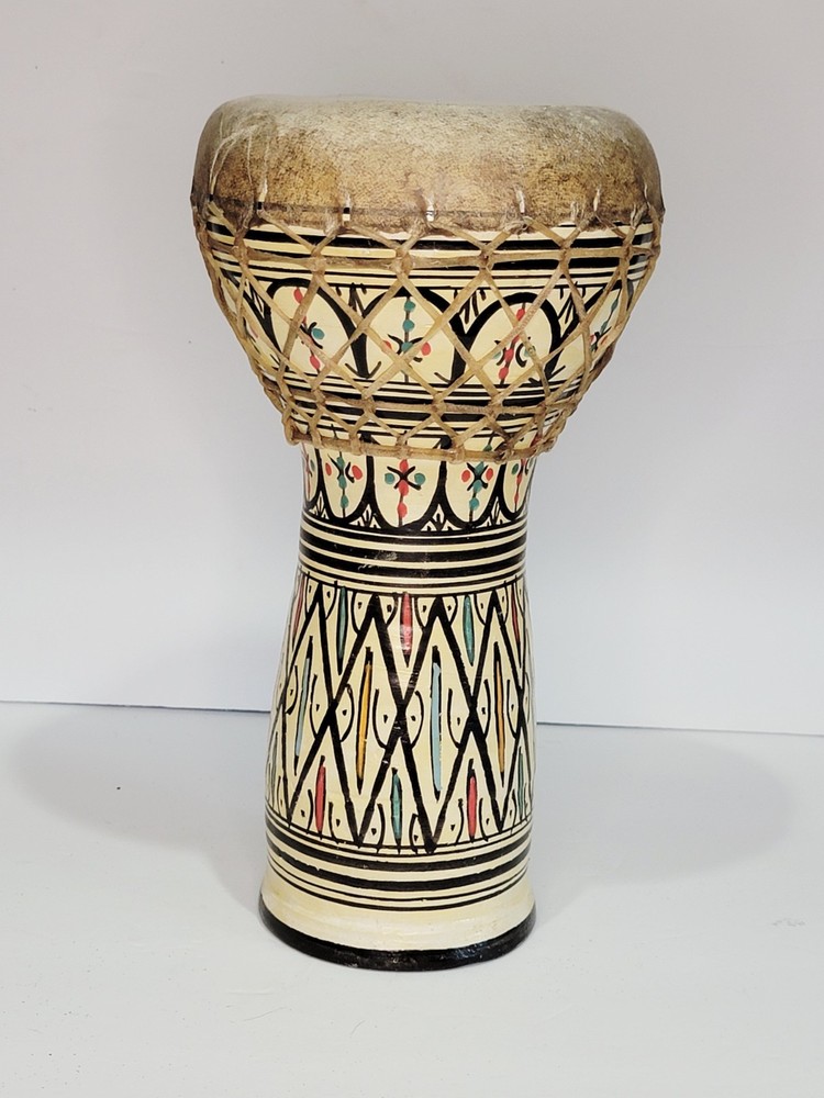 Vintage Ceramic Doumbek  Handpainted 11½"  Drum Great Condition