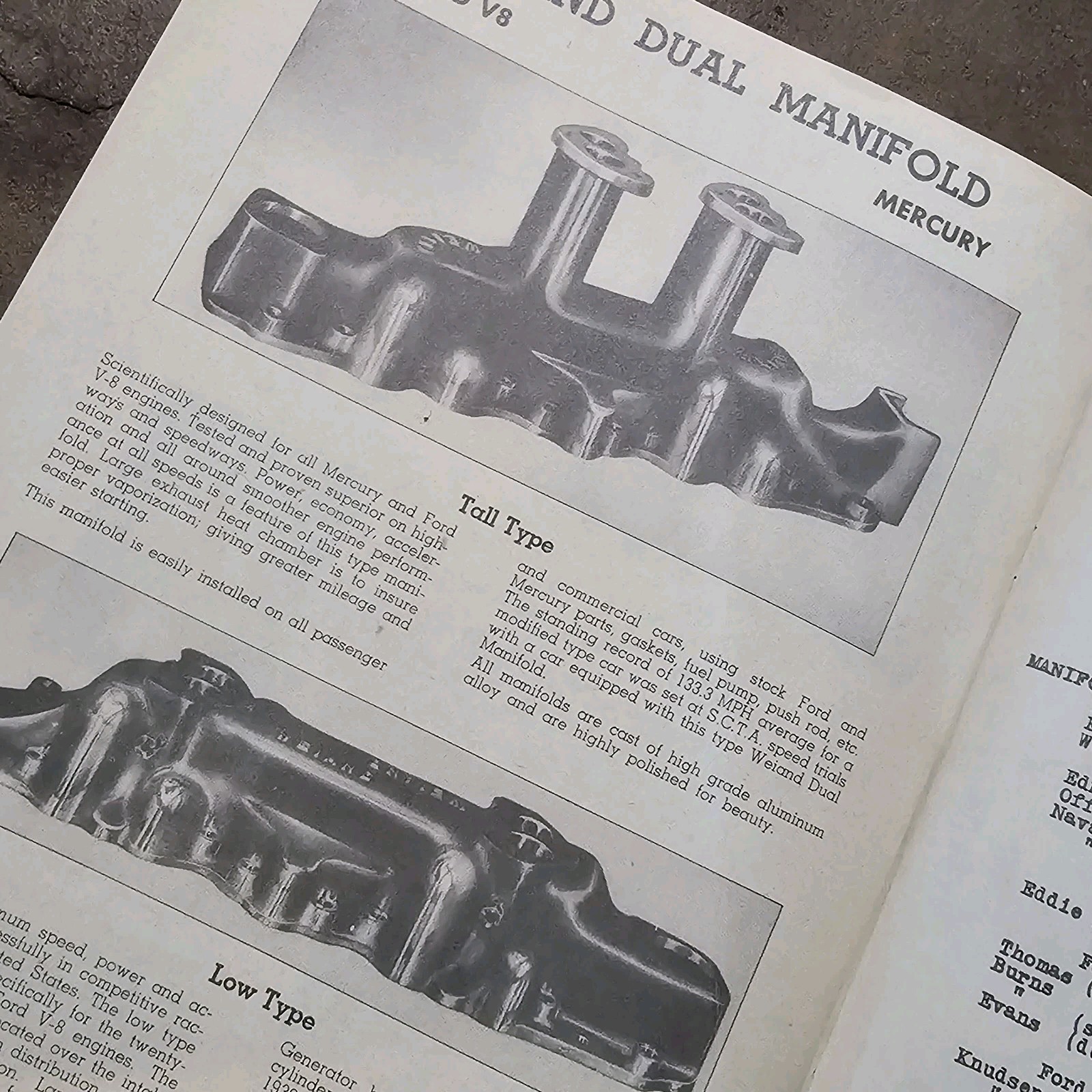 1948 Hot Rod Flathead Catalog Karl Orr heads intakes manifolds scta bonneville