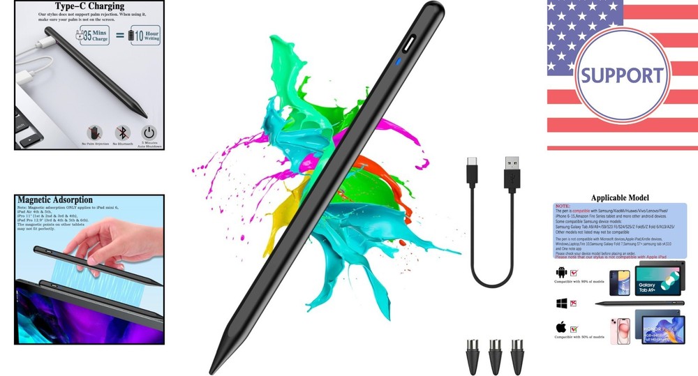 Ultimate Active Stylus for Android/iOS with Magnetic Feature and Fast Charging