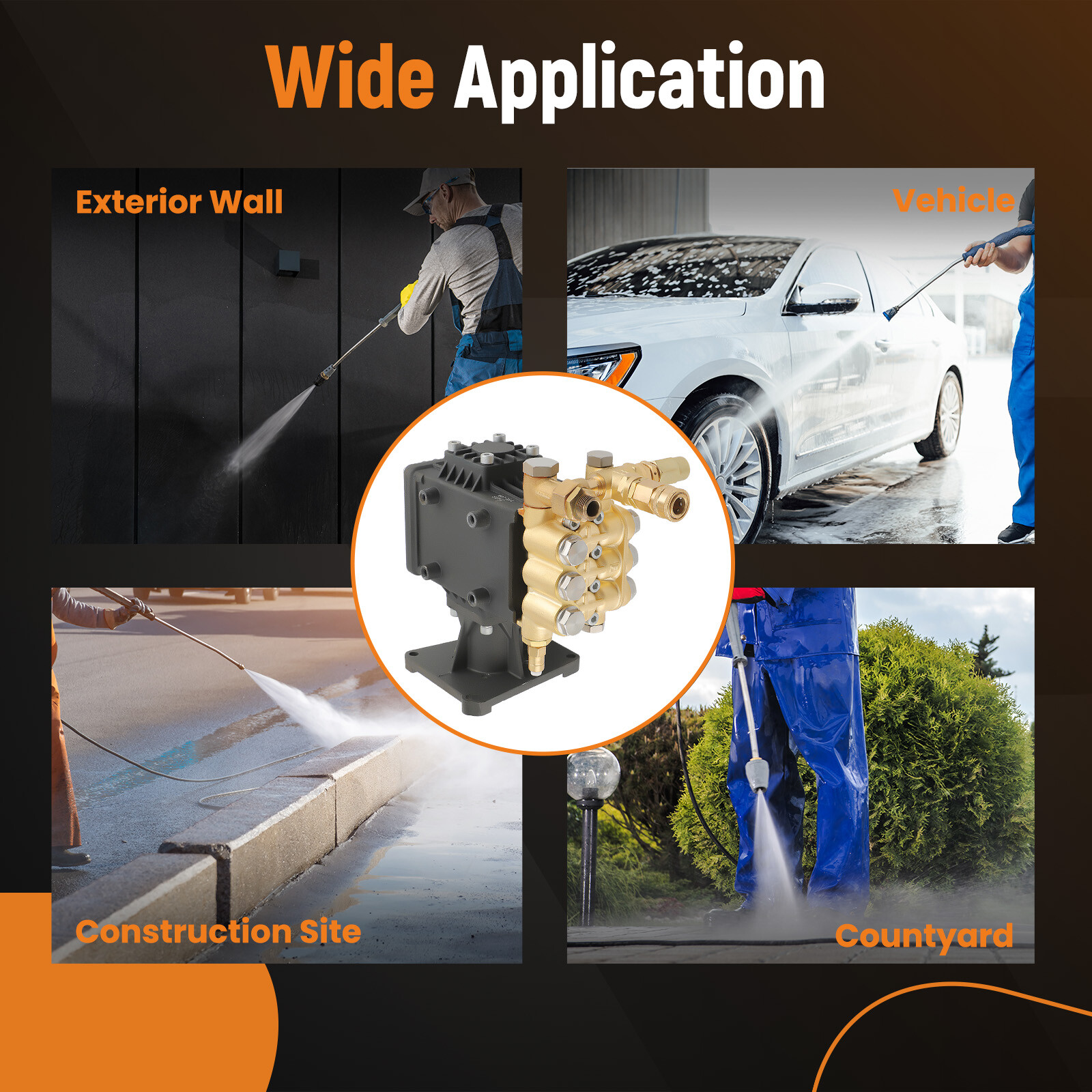 High Pressure Washing Pump 4000PSI 4.4GPM 1" for Honda GX340/390/270 RSV4G40