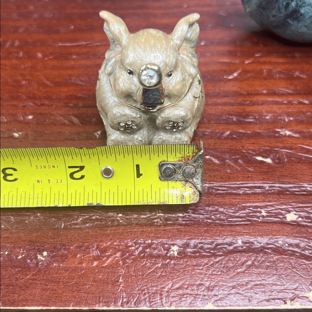 Enamel Elephant Trinket Box