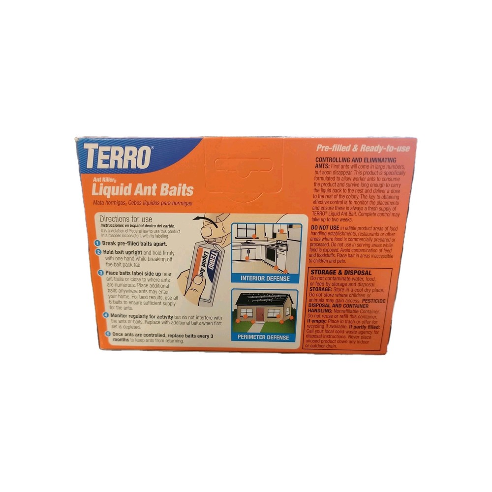 TERRO Liquid Ant Bait Ant Killer 6 Bait Stations