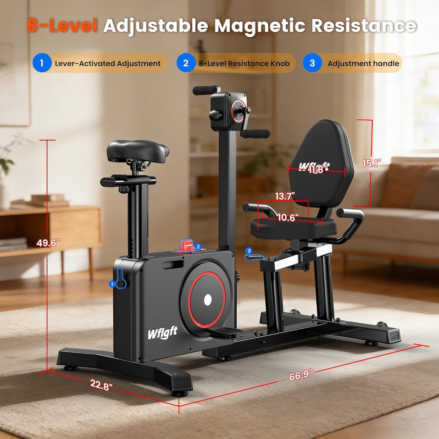 Recumbent Exercise Bike For Seniors Gym Stationary Bikes Workout Bike Indoor