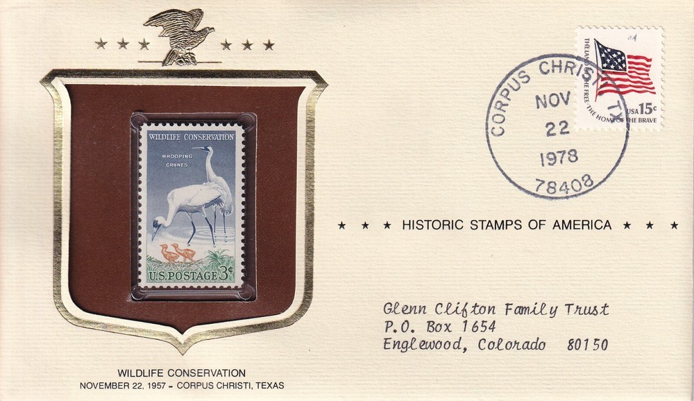 STAMP US SCOTT 1098 & 1597 "Whooping Cranes" 3 CENT 1957 MNH STAMP IS REAL