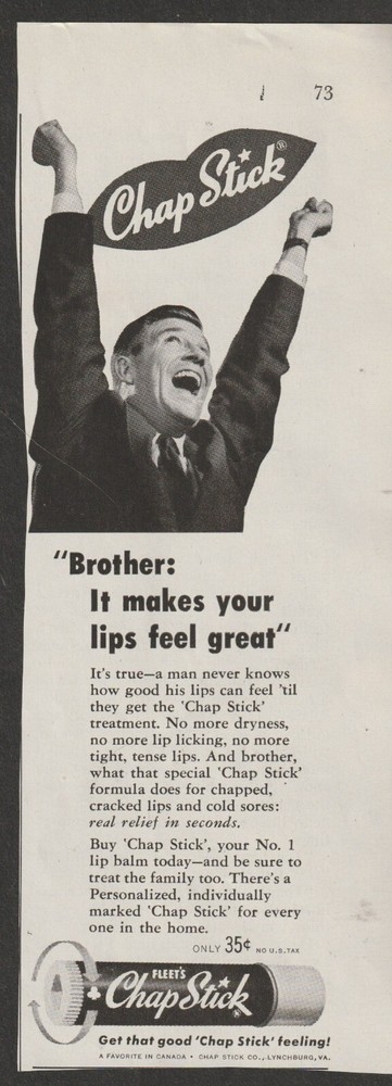 CHAP STICK AD SATURDAY EVENING POST JAN. 17, 1959