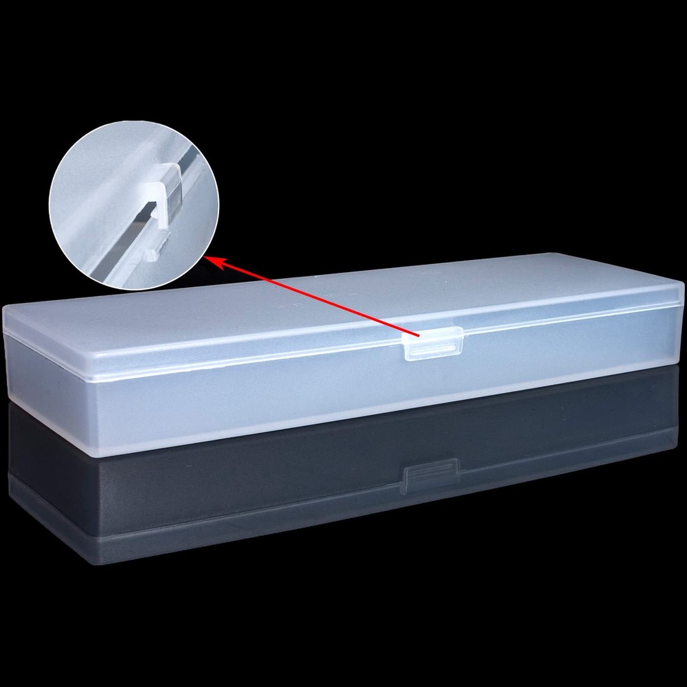 Qeuly 4 Pack 7.2" x 2.5" x 0.98" Small Rectangle Plastic Case Translucent