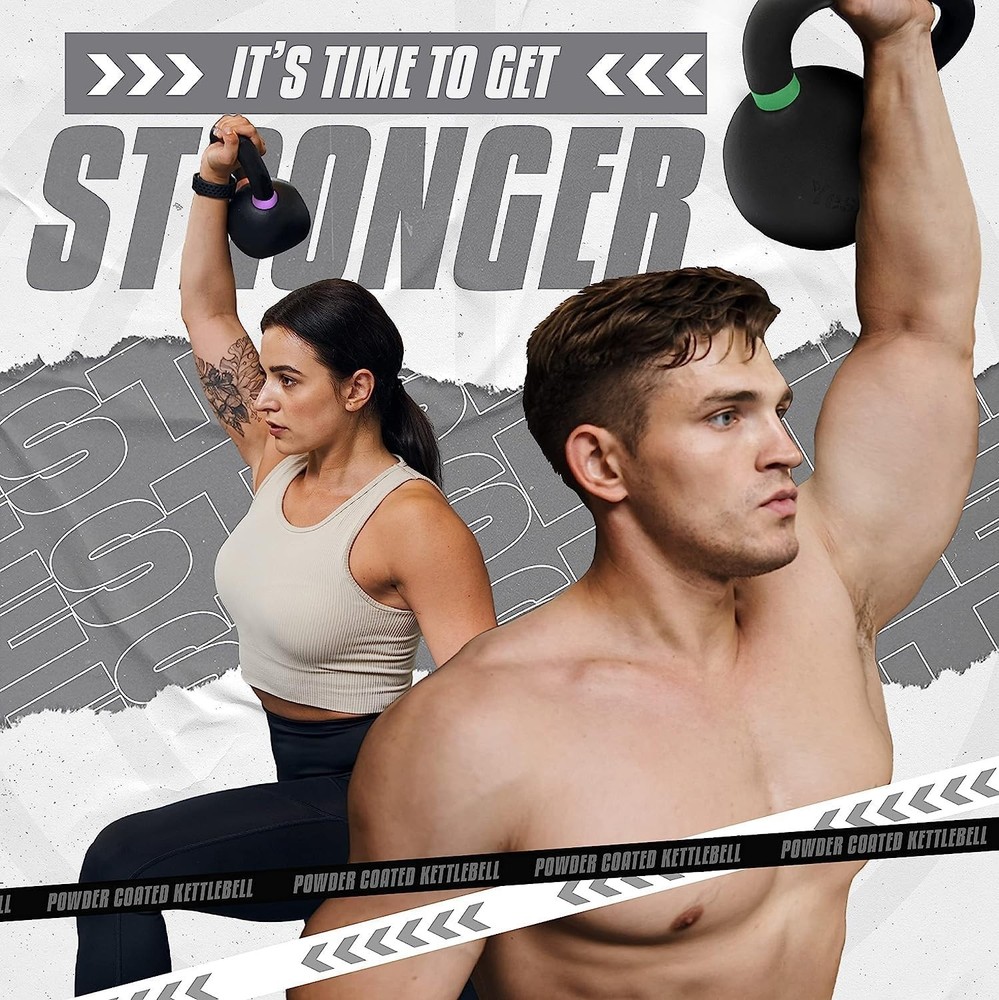 Cast Iron Kettlebell Pair for Strength Training.