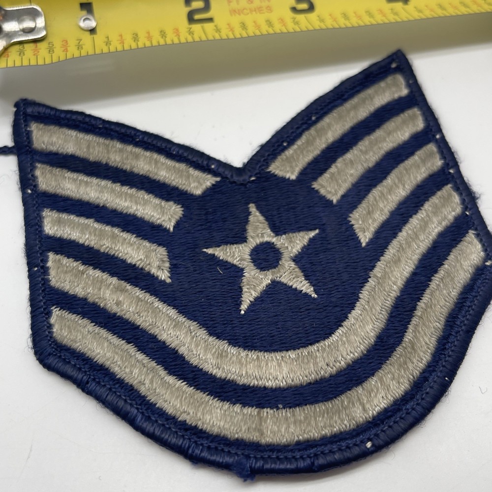 U.S. Military Air Force Technical Sergeant Rank Patch Insignia E-6 Merrowed 4”