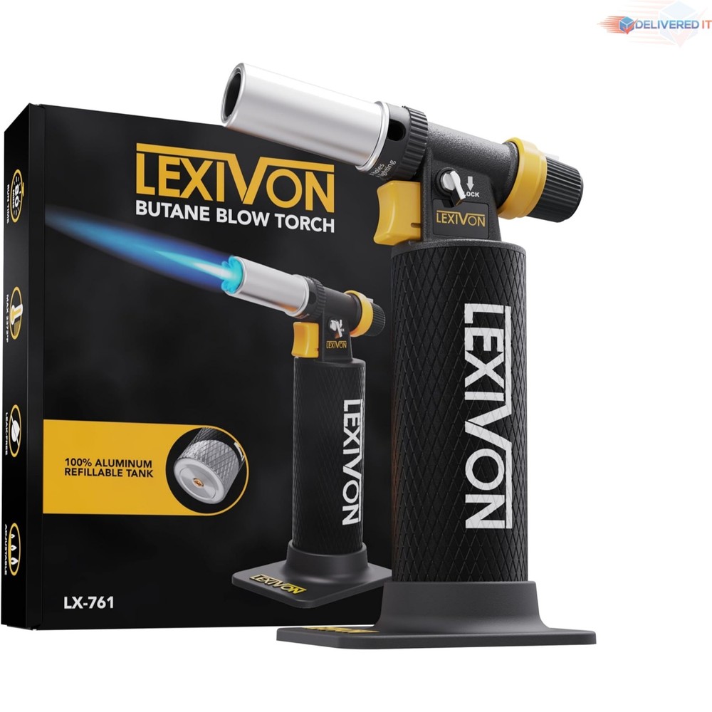Butane Blow Torch Heavy-Duty Refillable 80 Min Capacity Adjustable Flame