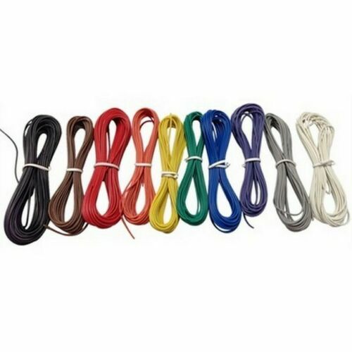 22 AWG UL1015 - Stranded Hook Up Wire Kit - 600V - 105°C - 9 Colors, 10 Feet ea