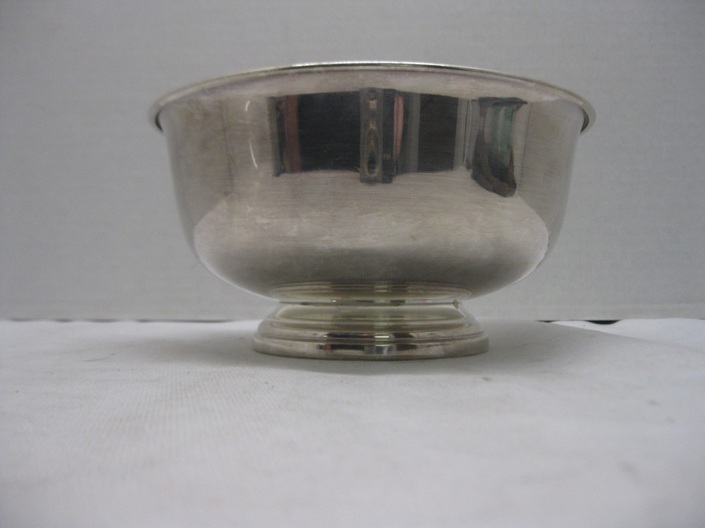 Silver plated Bowl Styled after Paul Revere 8" Diameter 4 1/8" Height