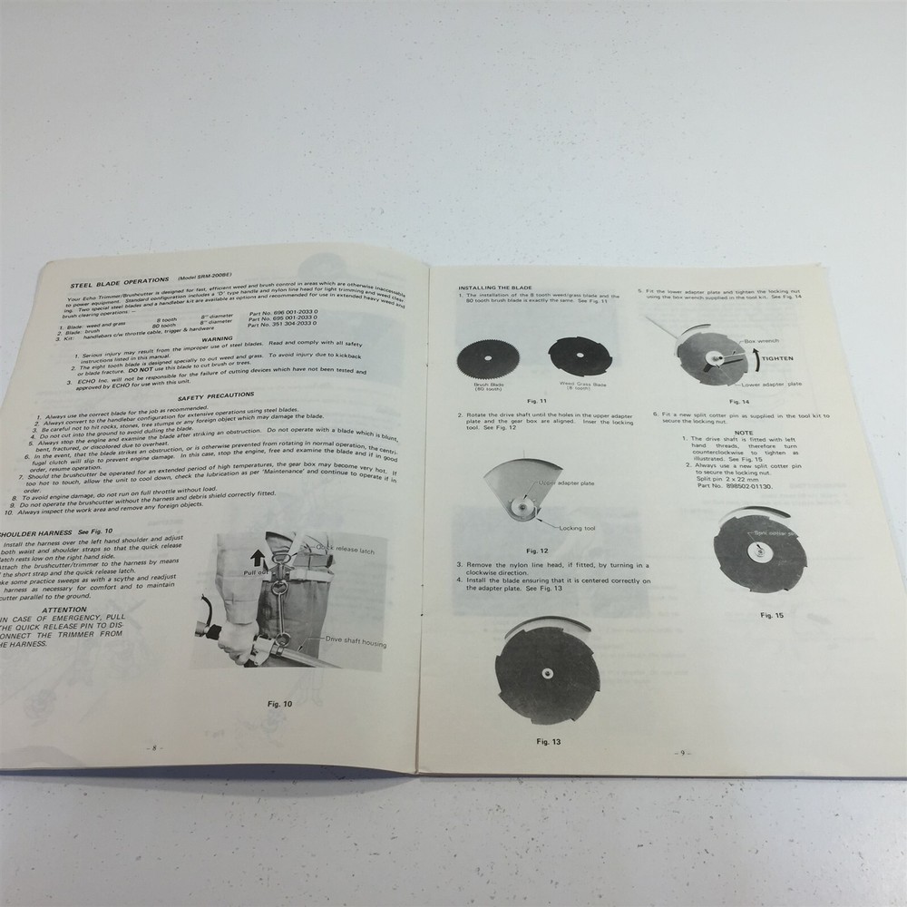 Echo SRM-200BE Trimmer Brushcutter Operator's Manual