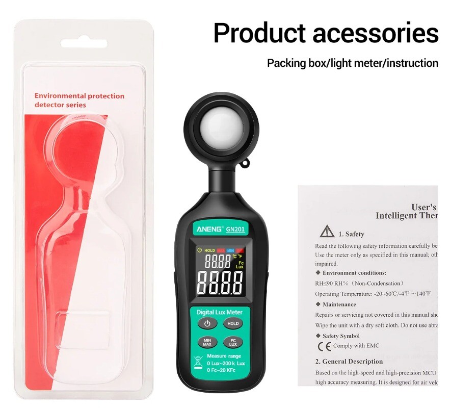 High Precision Illuminance Meter Light Meter Photometric Brightness Meter