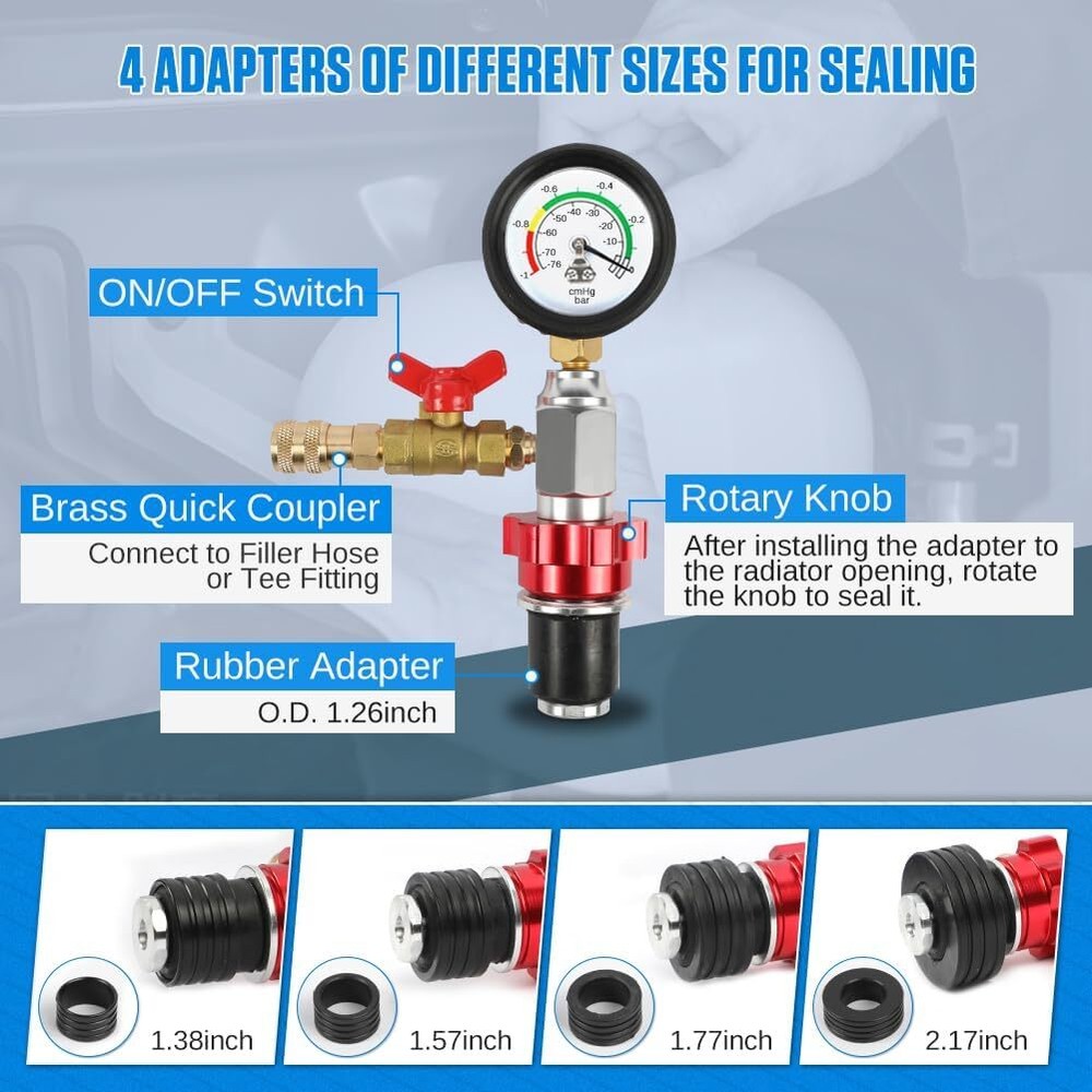 Coolant Vacuum Refill Kit Time-saving Well-sealed...
