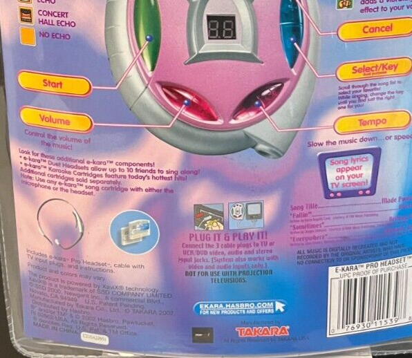 Vintage Hasbro E-KARA Karaoke Pro Headset Singing Music System - NEW