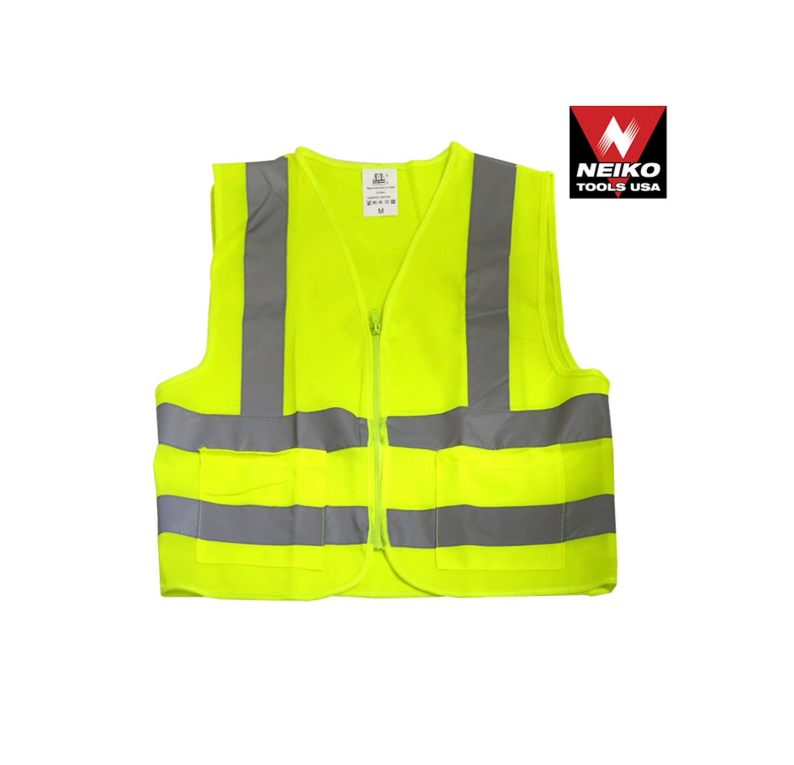 XL-Safety Vest Traffic Control Neon Yellow w/2 Pockets