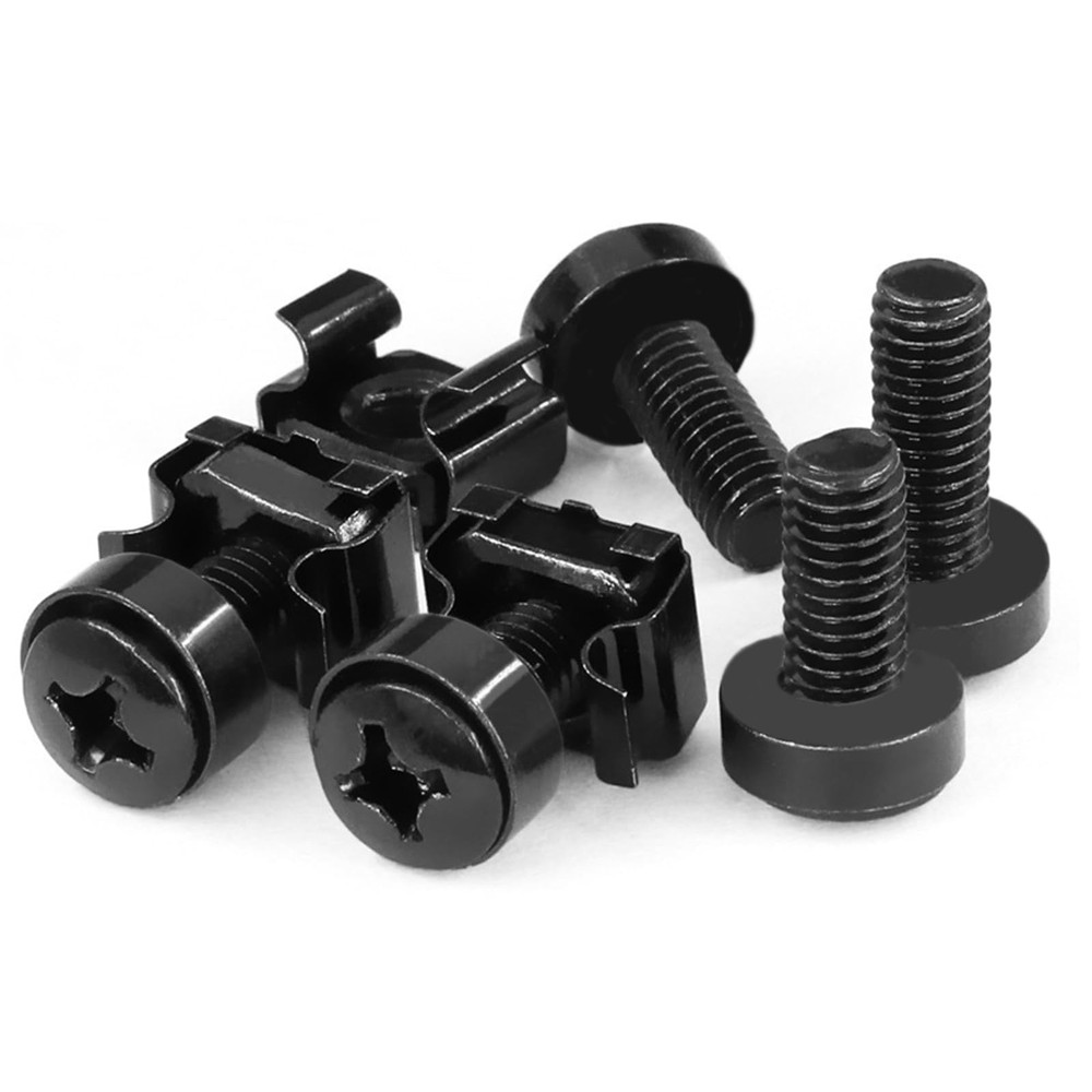 50 Pack M6 Rack Mount Cage Nuts, Screws and Washers Rack Screws Square Insert...