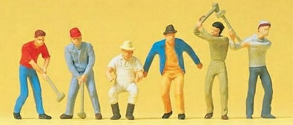 Preiser 14075 HO Scale Working People Workers pkg(6)