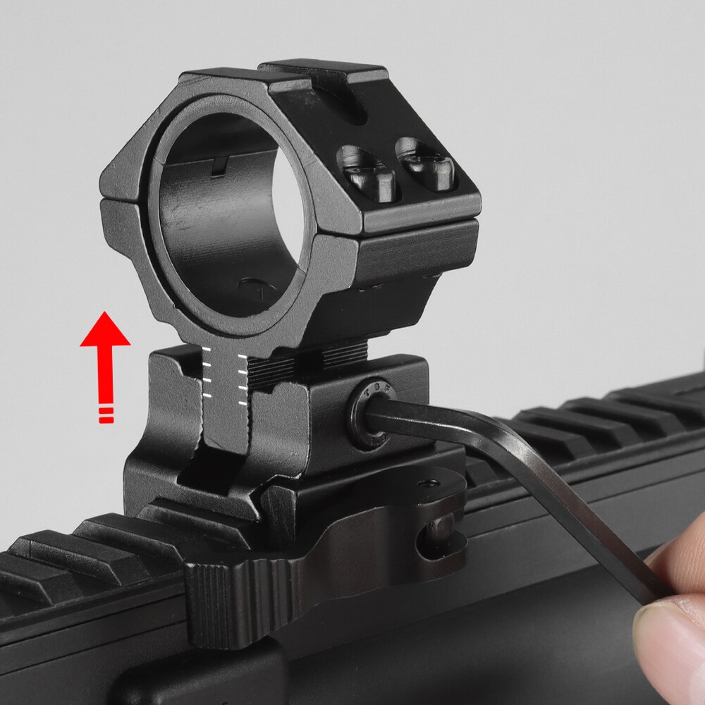 2Pack Adjustable Height Scope Ring 25.4mm/30mm for 20mm Dovetail Rail Riser Base